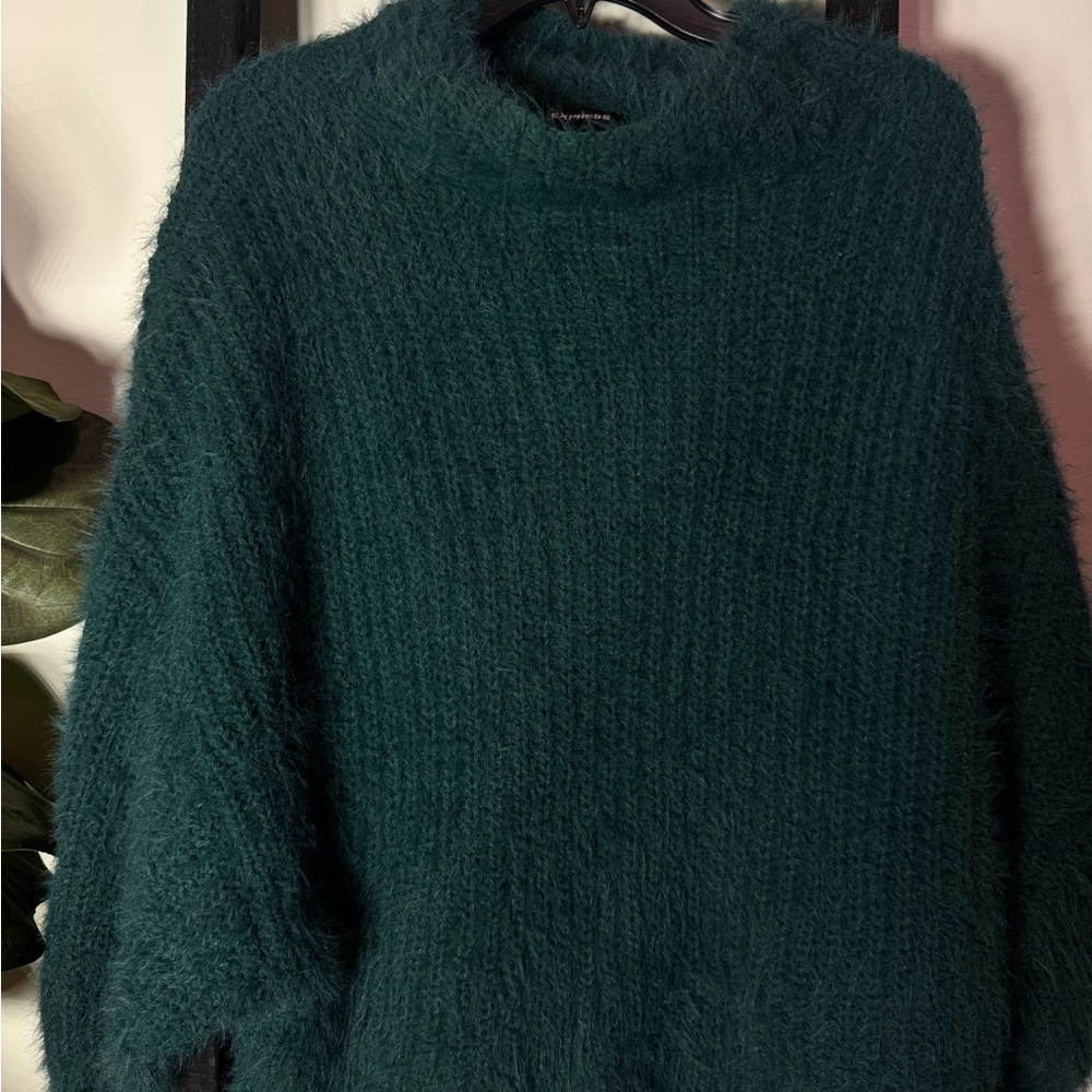 Express Teal Women's Cowl Neck Sweater
